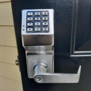 Trilogy digital keypad lock with lever handle and key option