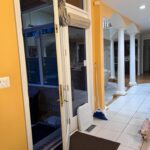 multipoint lock on exit glass door side view